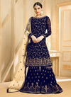 Ghunghat NX Faux Georgette Wedding Designer Party Wear Embroidered Sharara suit Collection 